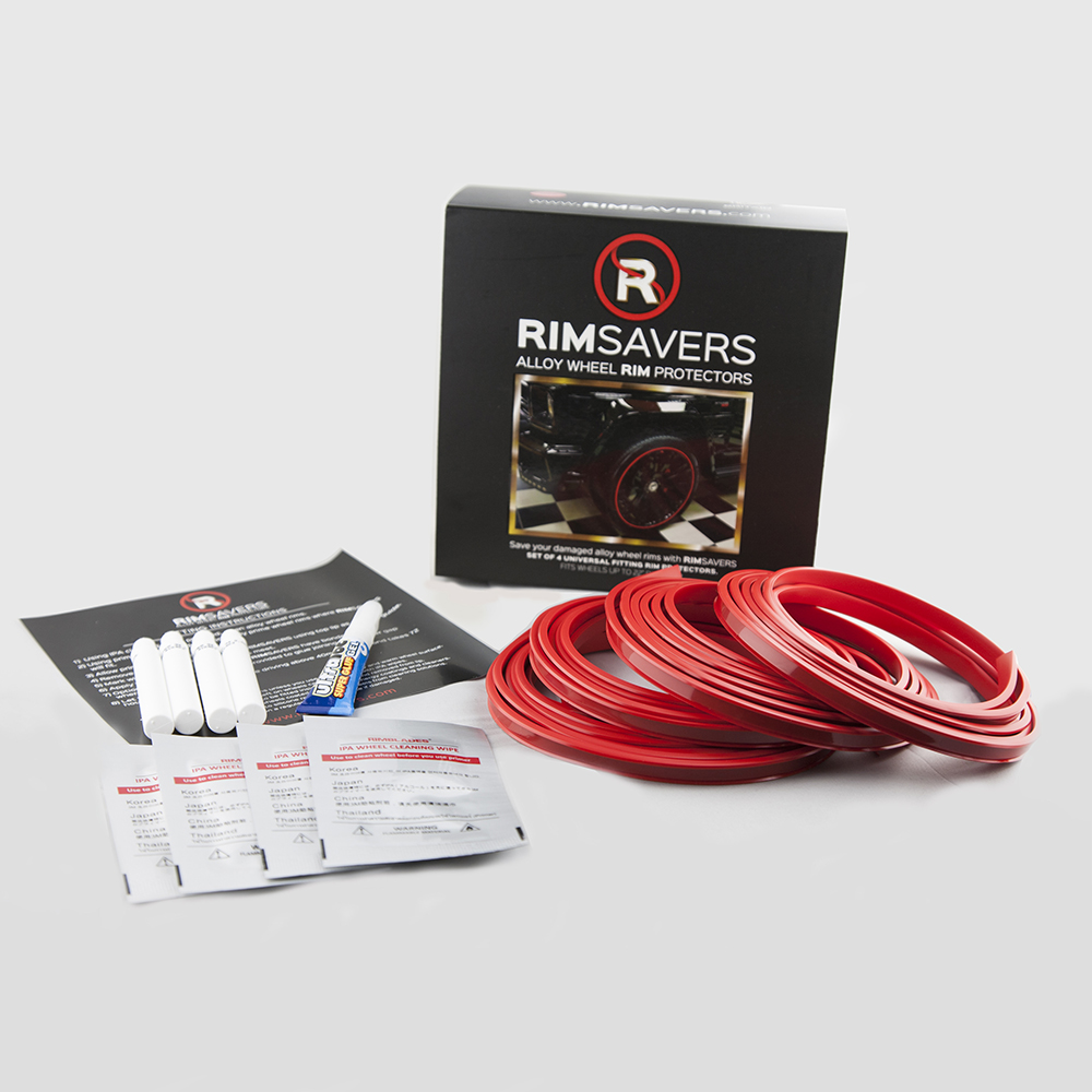 Rimblades Flex- Universal Stick On Wheel Protector & Styling for Alloy  Wheels - red